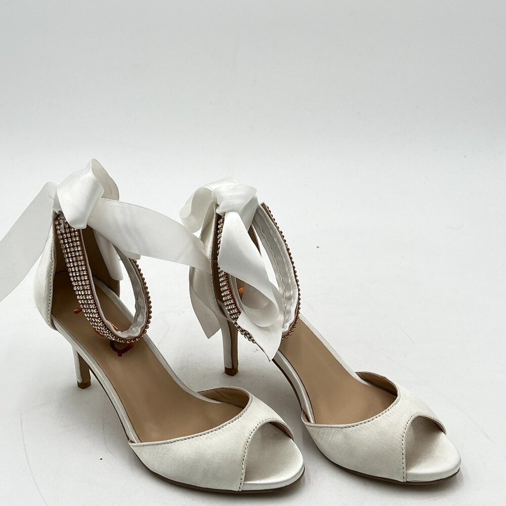 FSJ Women Cute Bowtie Ankle Strap High Heels Sandals Open Toe Stiletto Dress Pum
